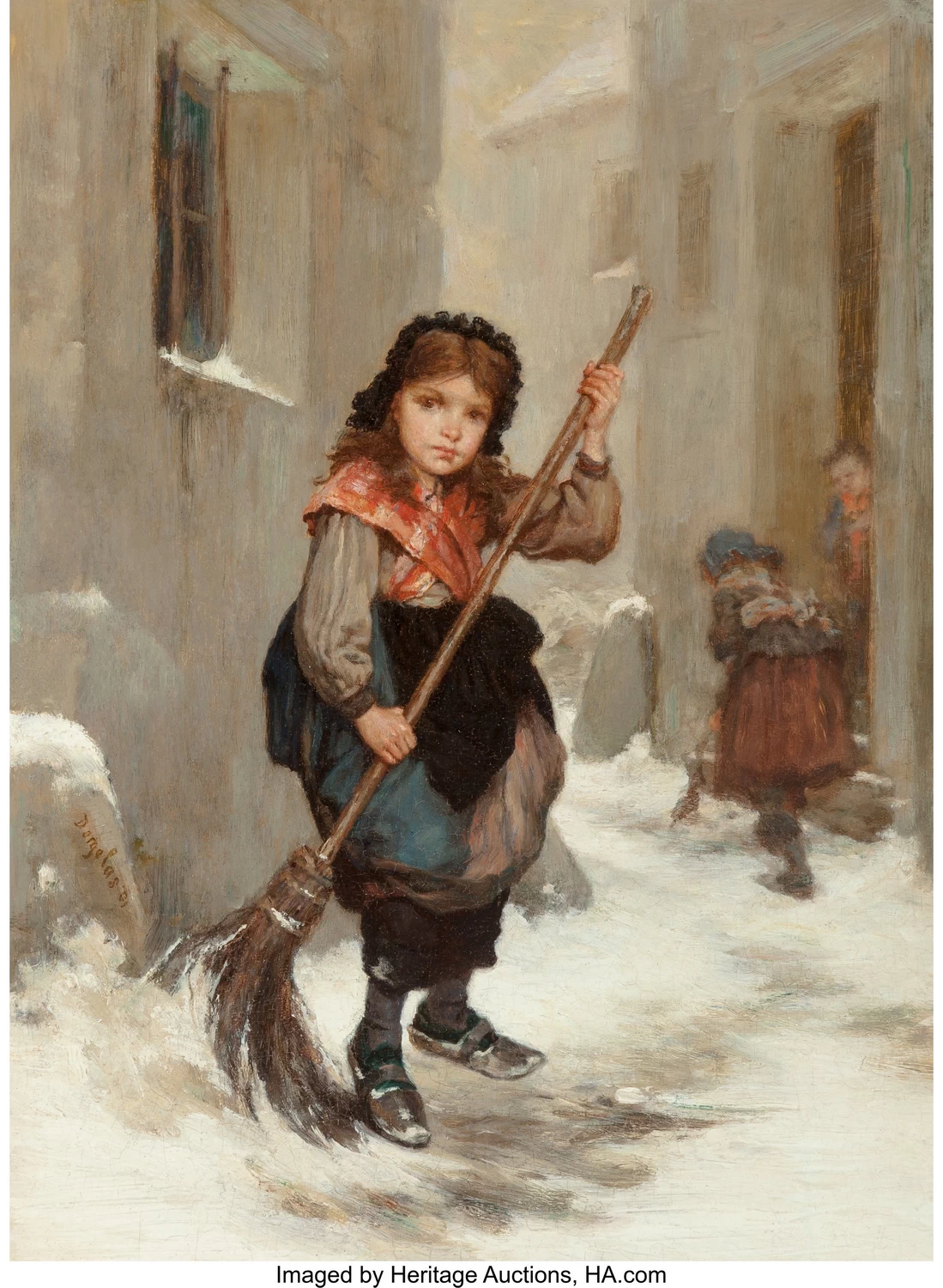 André - Henri Dargelas, Ragazza che spazza la neve